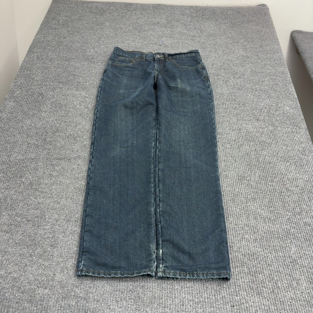 Lee Jeans Mens 30x32 Blue Cotton Polyester Fleece Lined Relaxed Fit Casual Style
